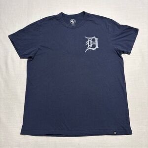 Men’s ‘47 Brand Detroit Tigers Baseball Tee | Blue | Size Large | 100% Cotton
